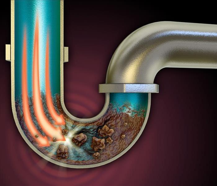 Image of a clogged drain